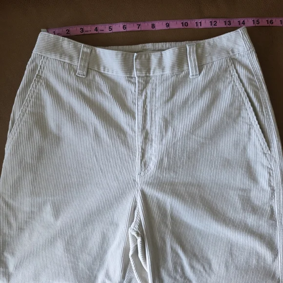 Uniqlo Corduroy Wide Leg Trousers, Medium, Off-White, Uniqlo Wide Leg Pants - Picture 8 of 11